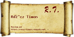 Rácz Timon névjegykártya