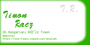 timon racz business card